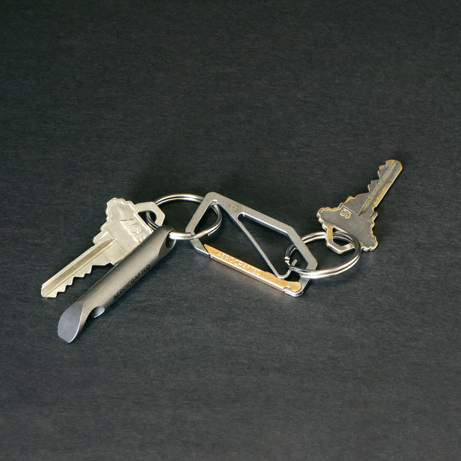 aerocrafted uplock key edc carabiner keyring clip for your keychain to connect keys and accessories #material_titanium-bronze