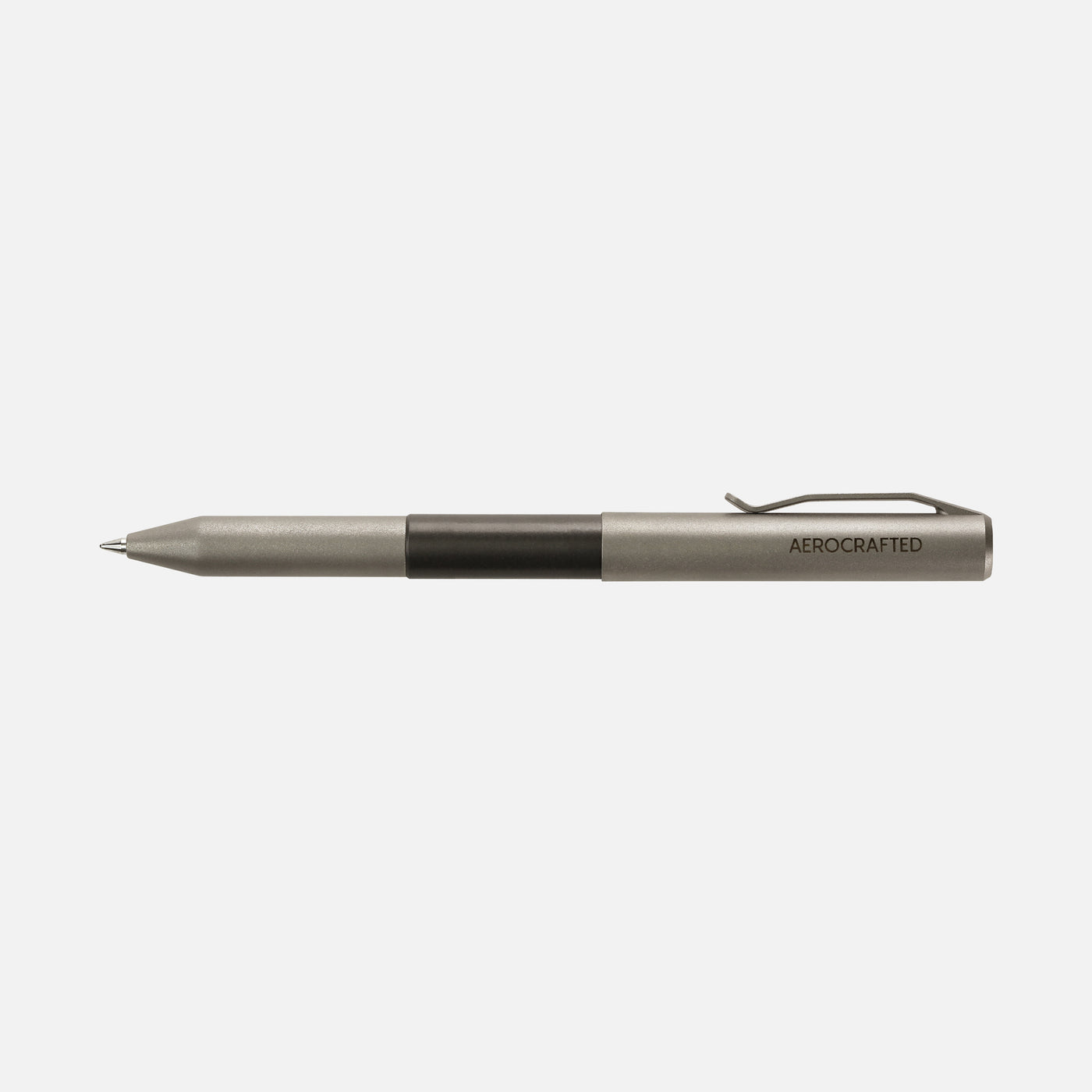 Place the cap of the contrail mini pocket pen to expand the titanium edc pen made in the usa #material_titanium-ultem