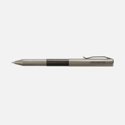 Place the cap of the contrail mini pocket pen to expand the titanium edc pen made in the usa #material_titanium-ultem