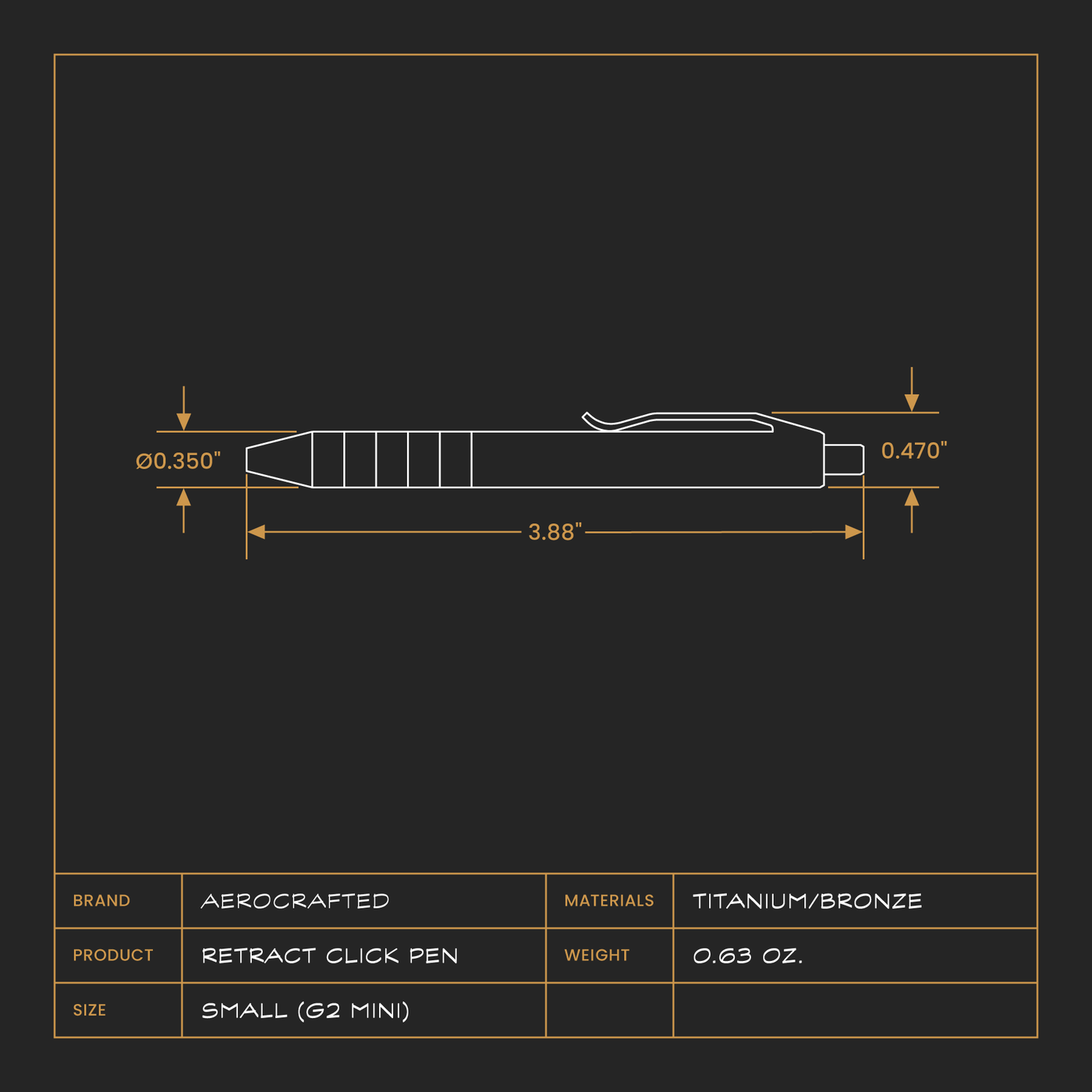 Titanium Pen | The Retract Click Pen by Aerocrafted