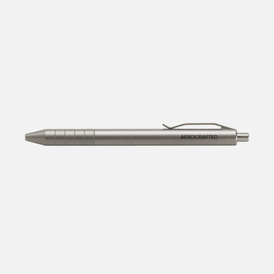 The all silver titanium edc pen is a new option to the retract click pen that typically comes in titanium and bronze #material_titanium-stainless