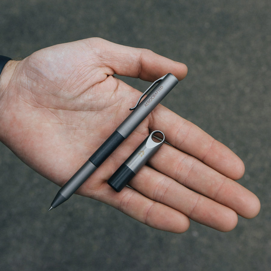 edc stash and titanium pen for everyday carry made in usa #material_titanium-polymer