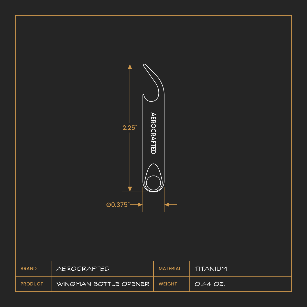 edc bottle opener keychain made out of titanium and made in the usa is a cool bottle opener made by aerospace engineers #material_titanium