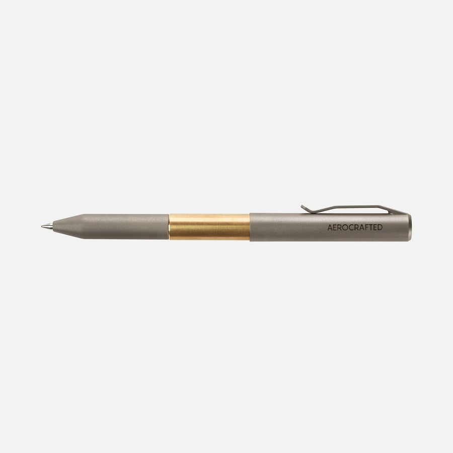everyday carry titanium and bronze mini pen #material_titanium-bronze