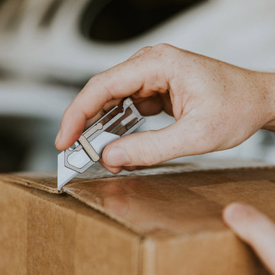 EDC titanium utility knife that is the best titanium box cutter for opening packages #material_titanium-bronze